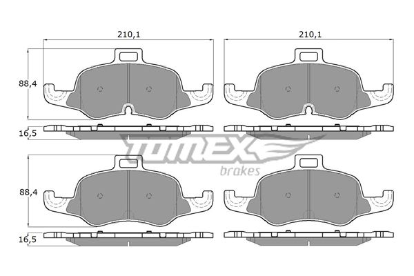 TOMEX BRAKES Комплект тормозных колодок, дисковый тормоз TX 18-61